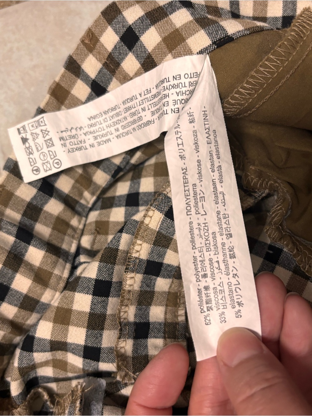 Zara wide leg plaid checkered Pants in Brown & Black - Picture 4 of 5